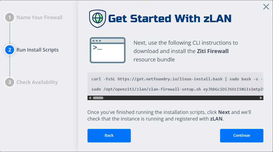 Deploy firewall wizard